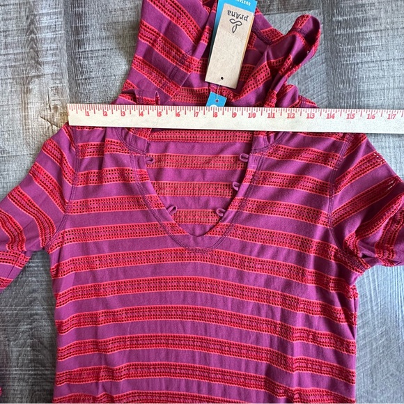 Prana Tunic NWT Women’s Small Maroon and Purple‎ Stripe Beach vacation - Picture 7 of 13